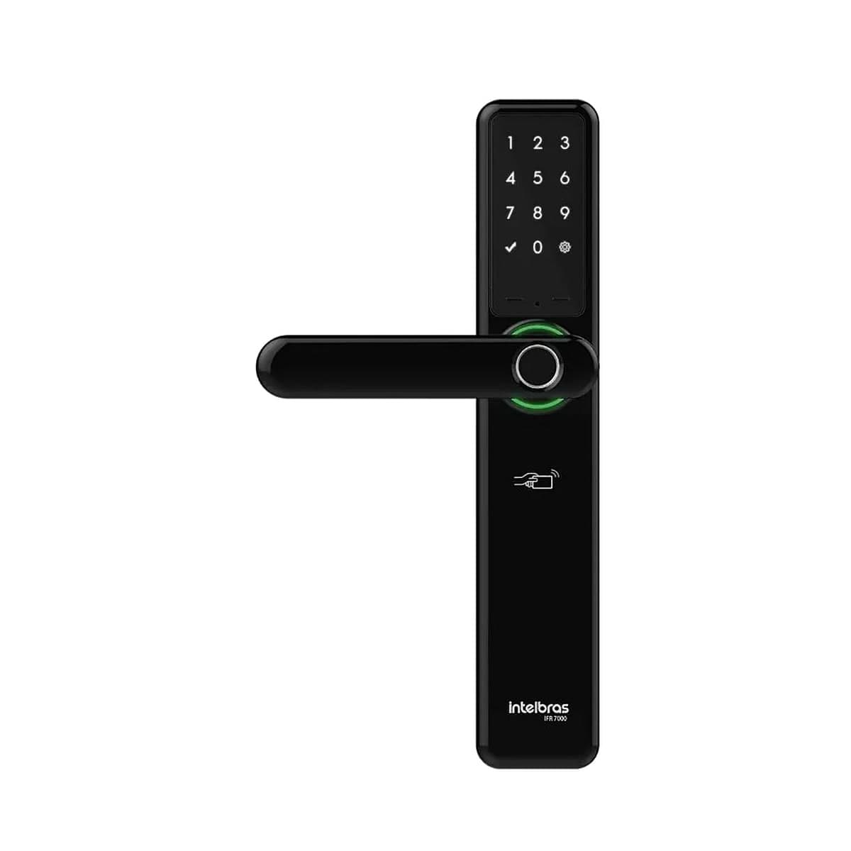 Fechadura Smart de Embutir Intelbras IFR 7000 com Maçaneta — Biometria, Senha, Tag e Aplicativo