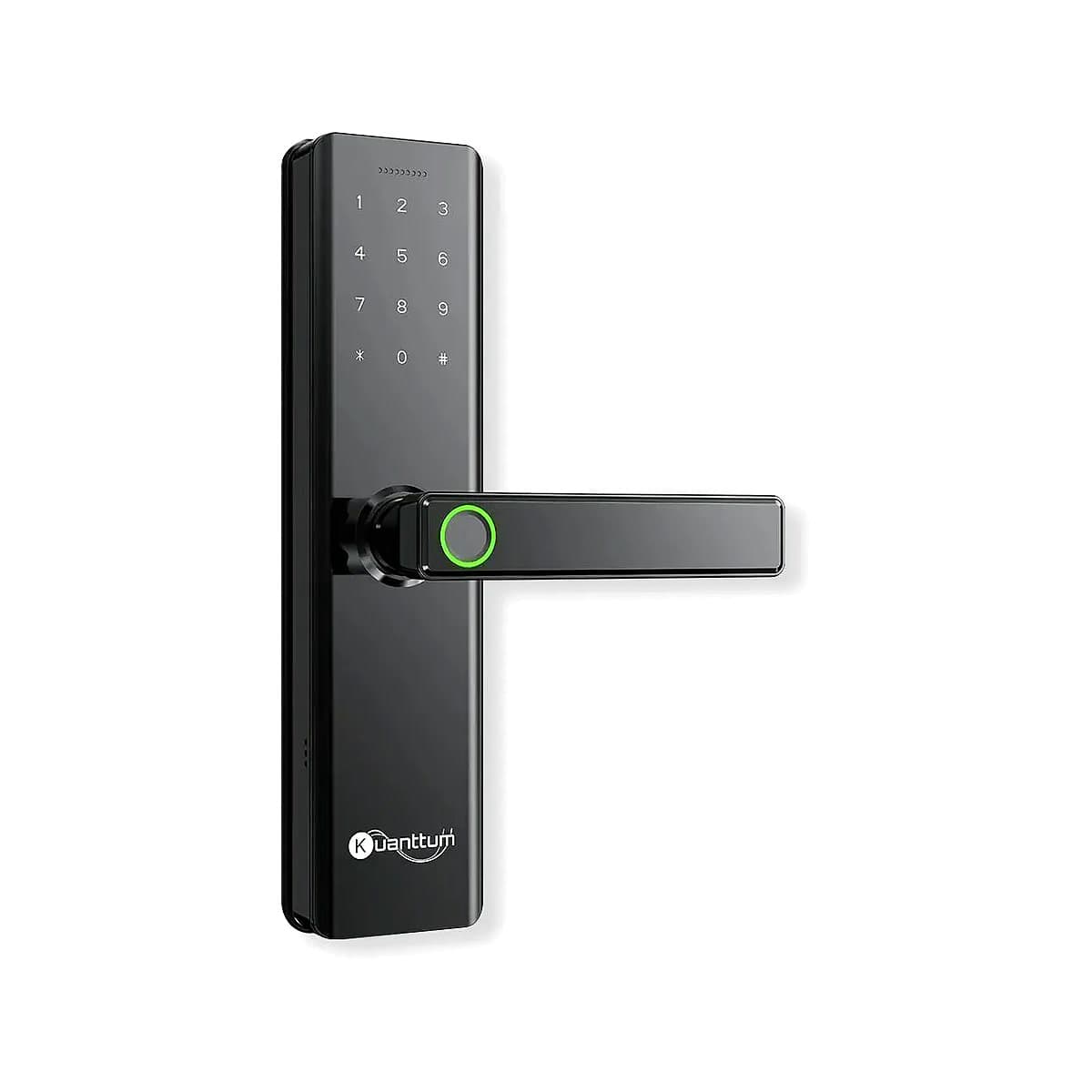 Fechadura Digital de Embutir Kuanttum Delta Pro — Wi-Fi, Biometria, Senha e Cartão, Preta